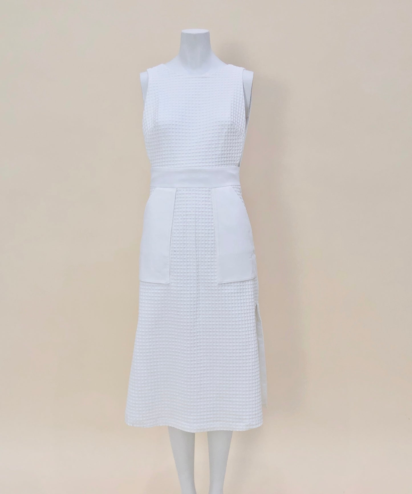 White Waffle Dress