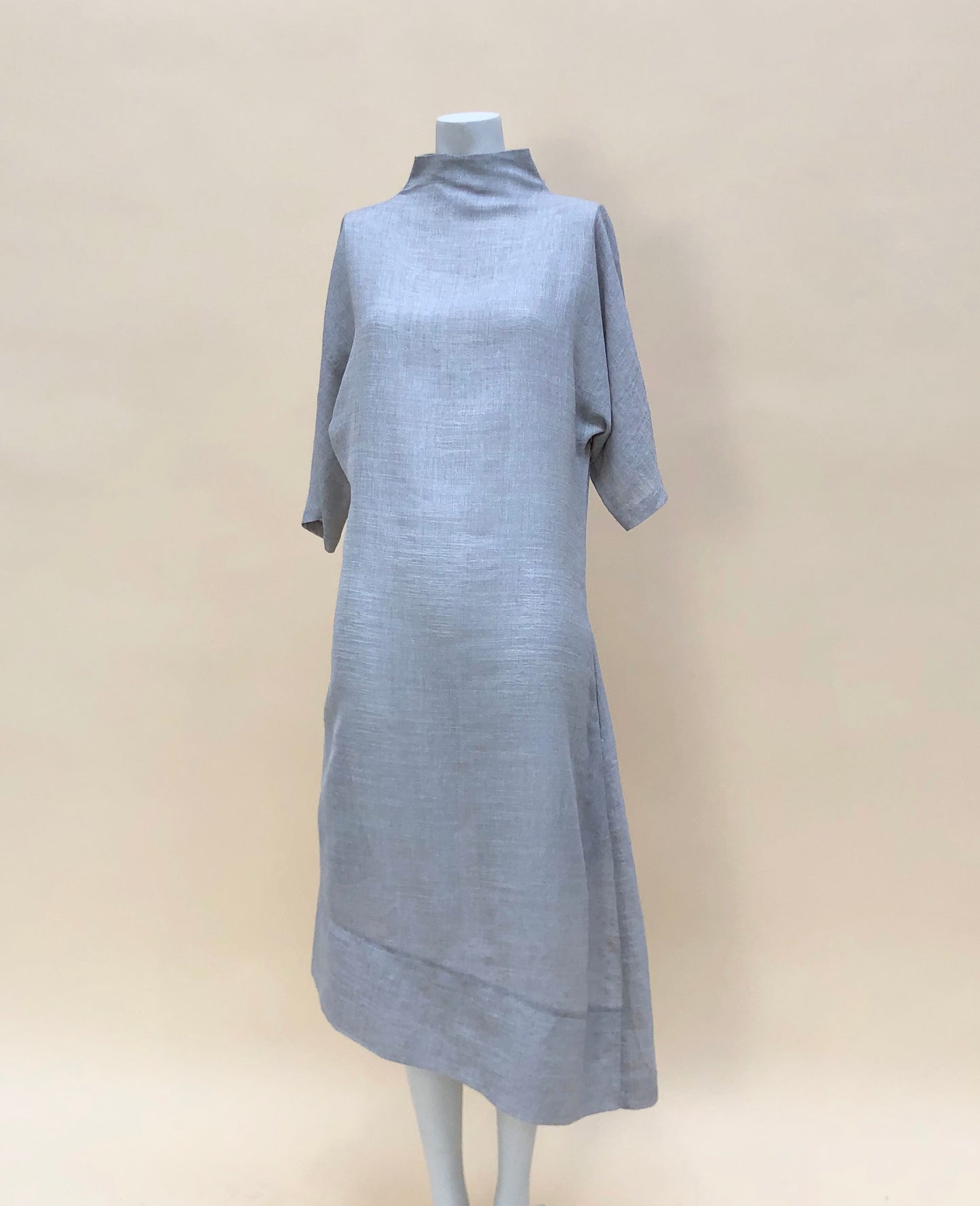 Grey High Neck Shift Dress