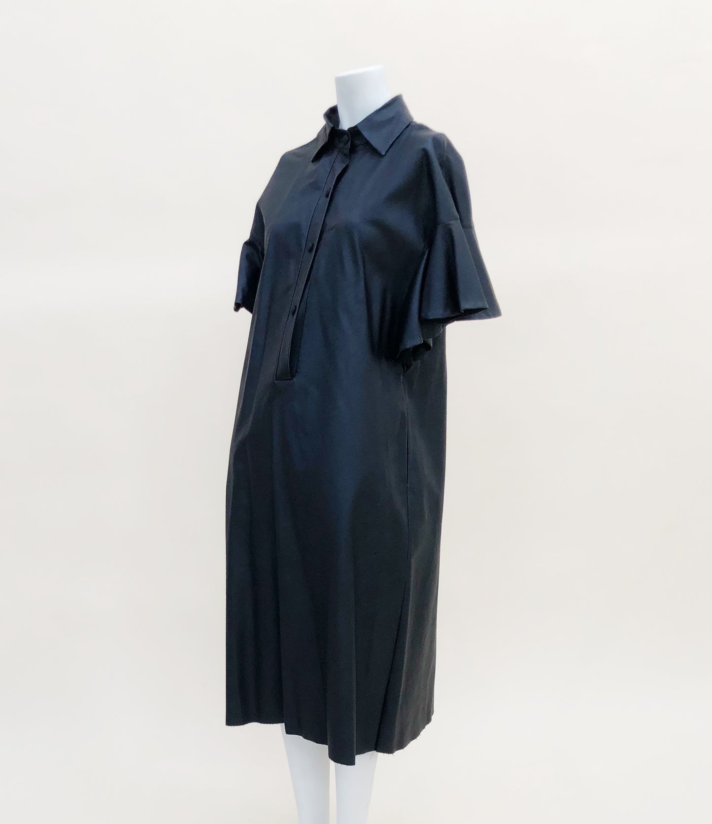 Black PU Shirt Dress