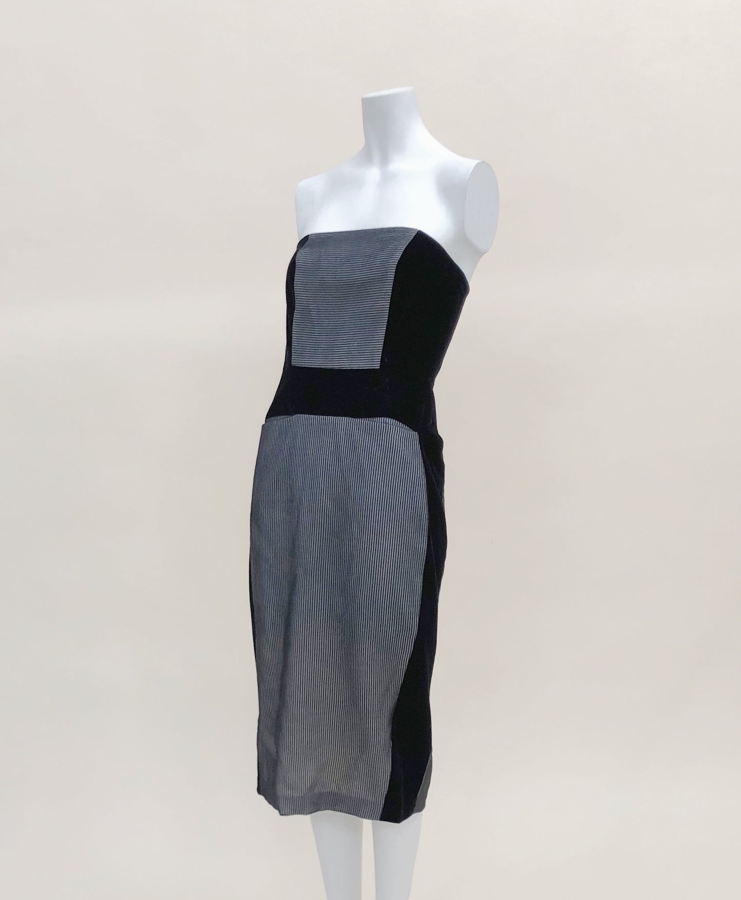 Black Strapless Panel Dress
