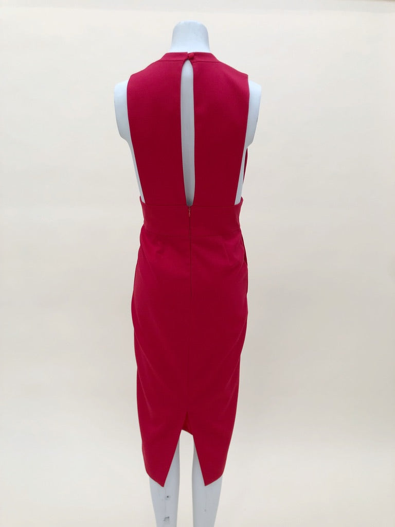 Red Sleeveless Midi Dress