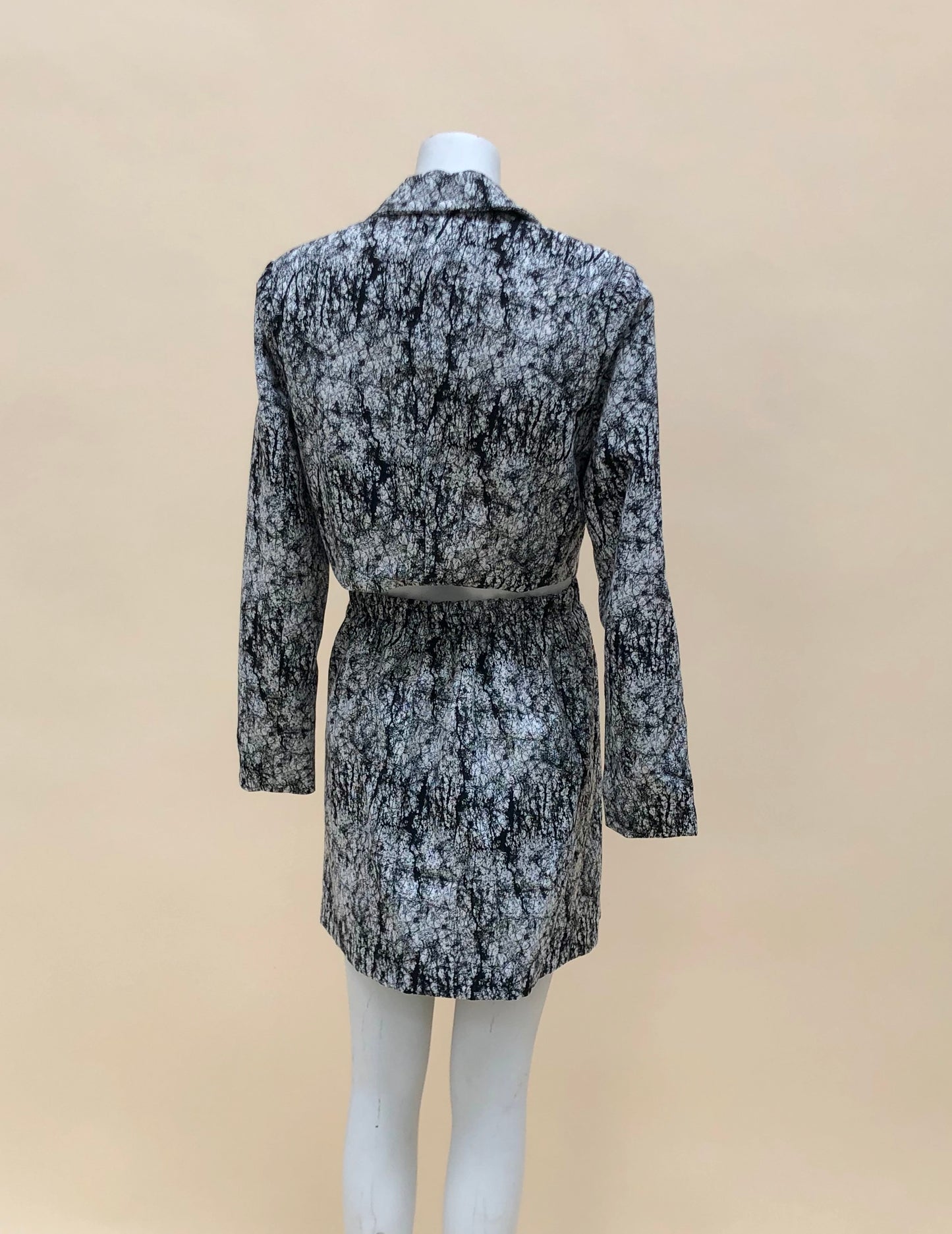 Static Print Trench Dress