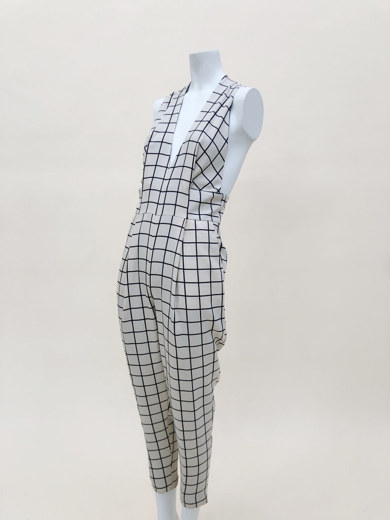 Grid Tapered Jumpsuit