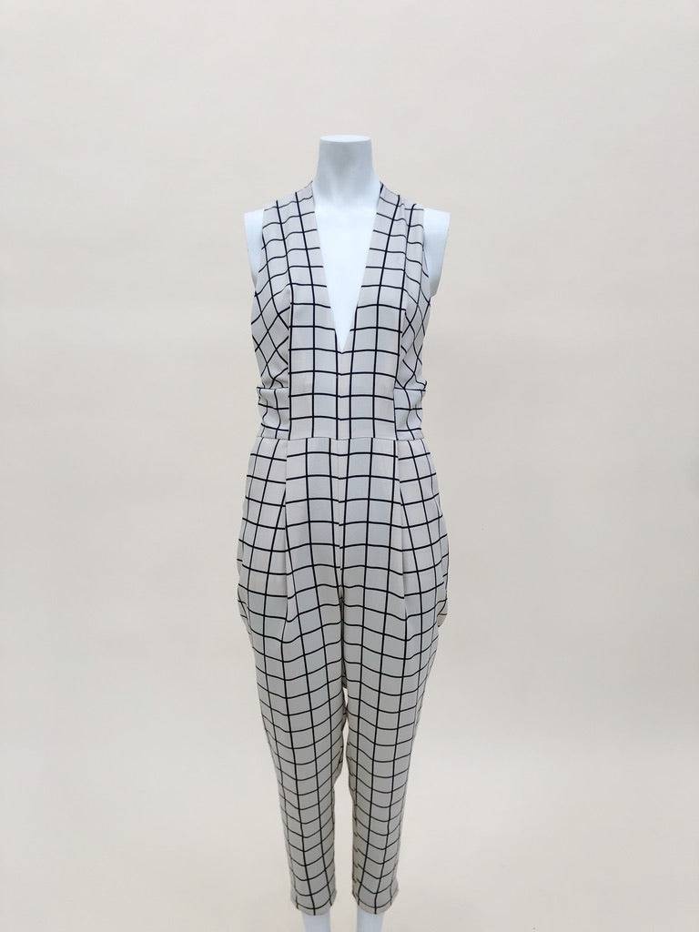 Grid Tapered Jumpsuit