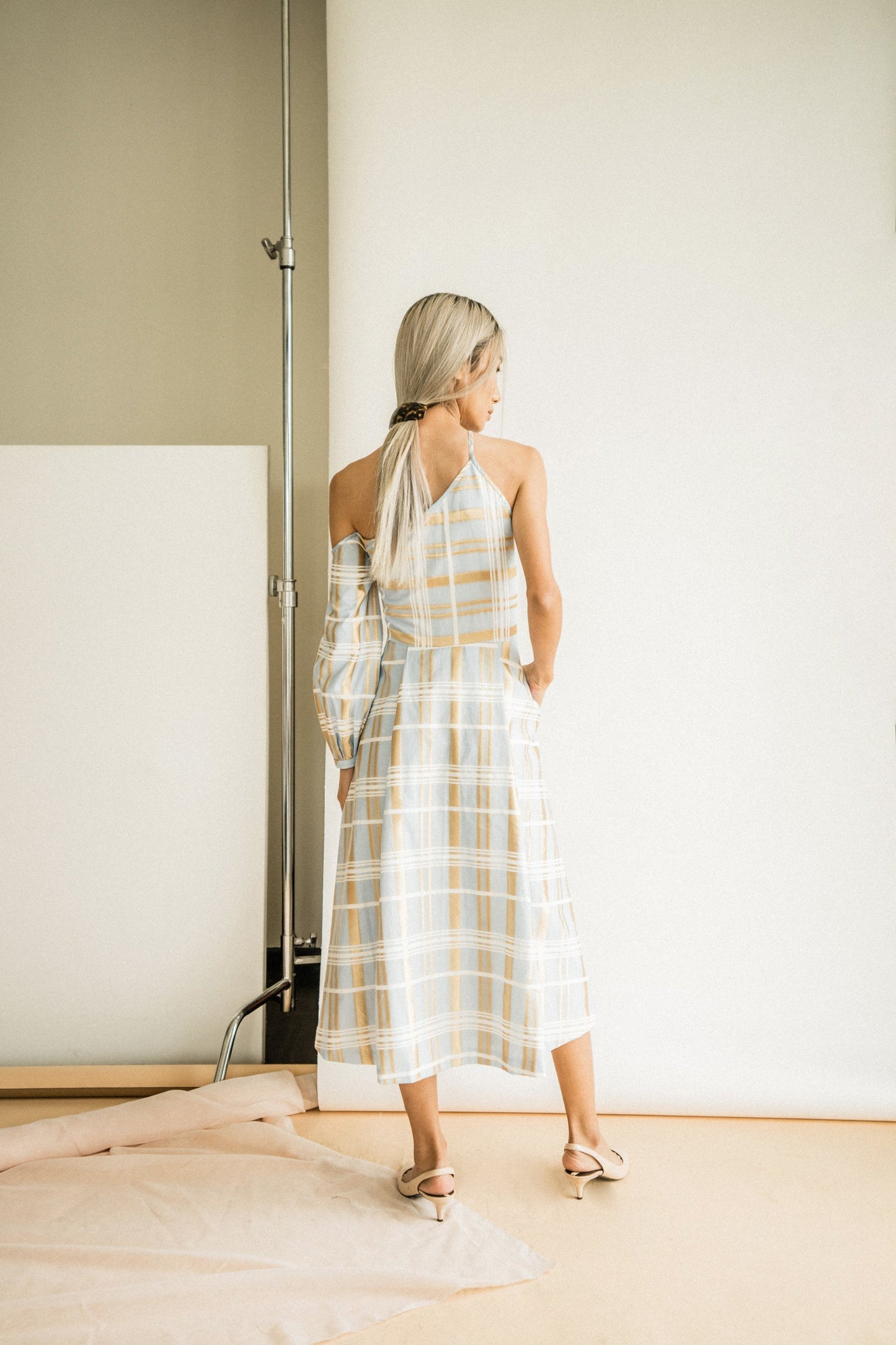 SALE | Colleen Dress in Sky Plaid