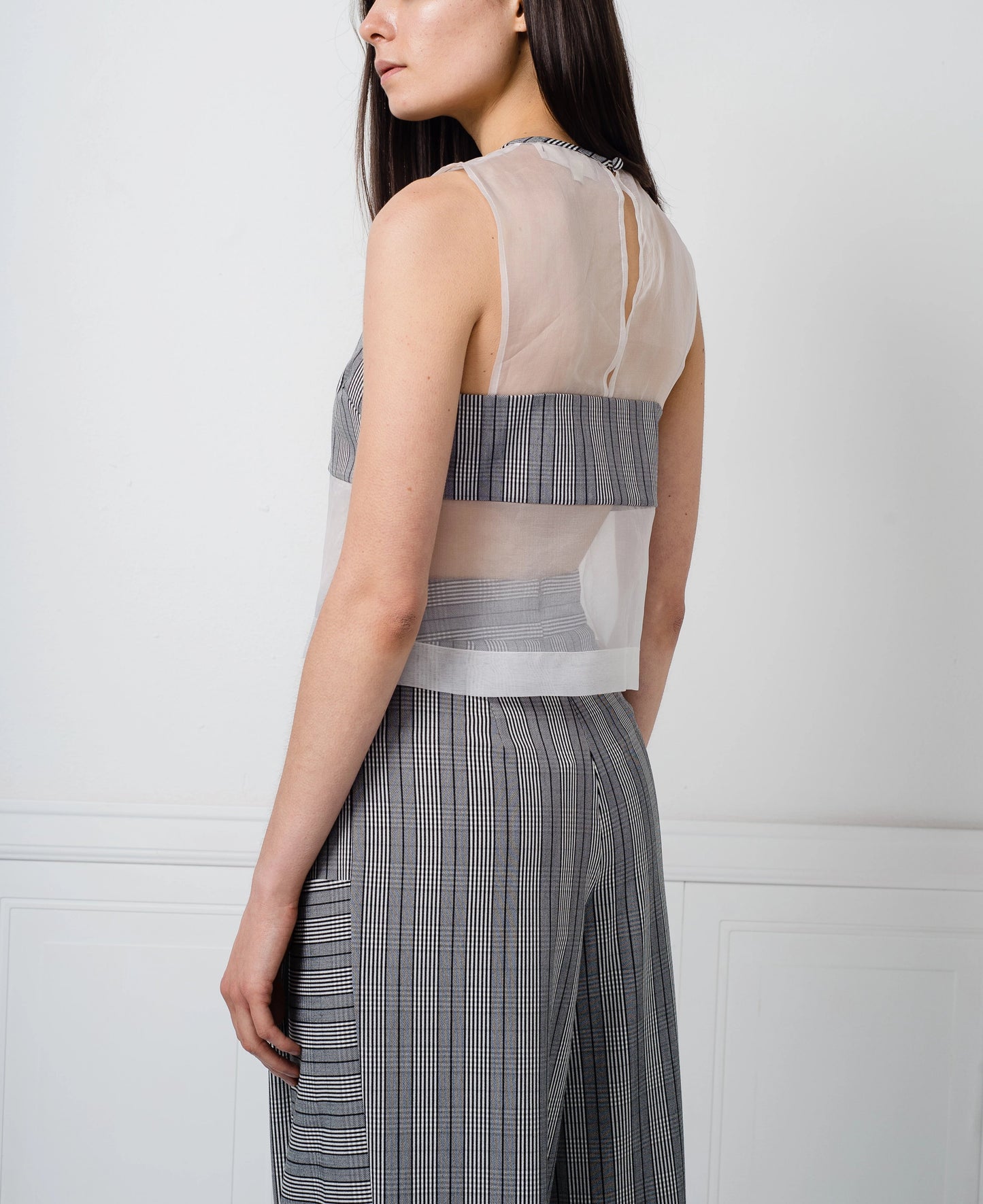 SALE | Nina Top in Grey Plaid