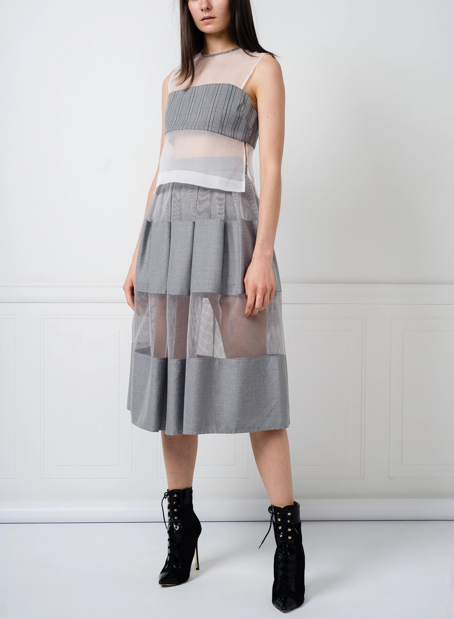 SALE | Nina Top in Grey Plaid