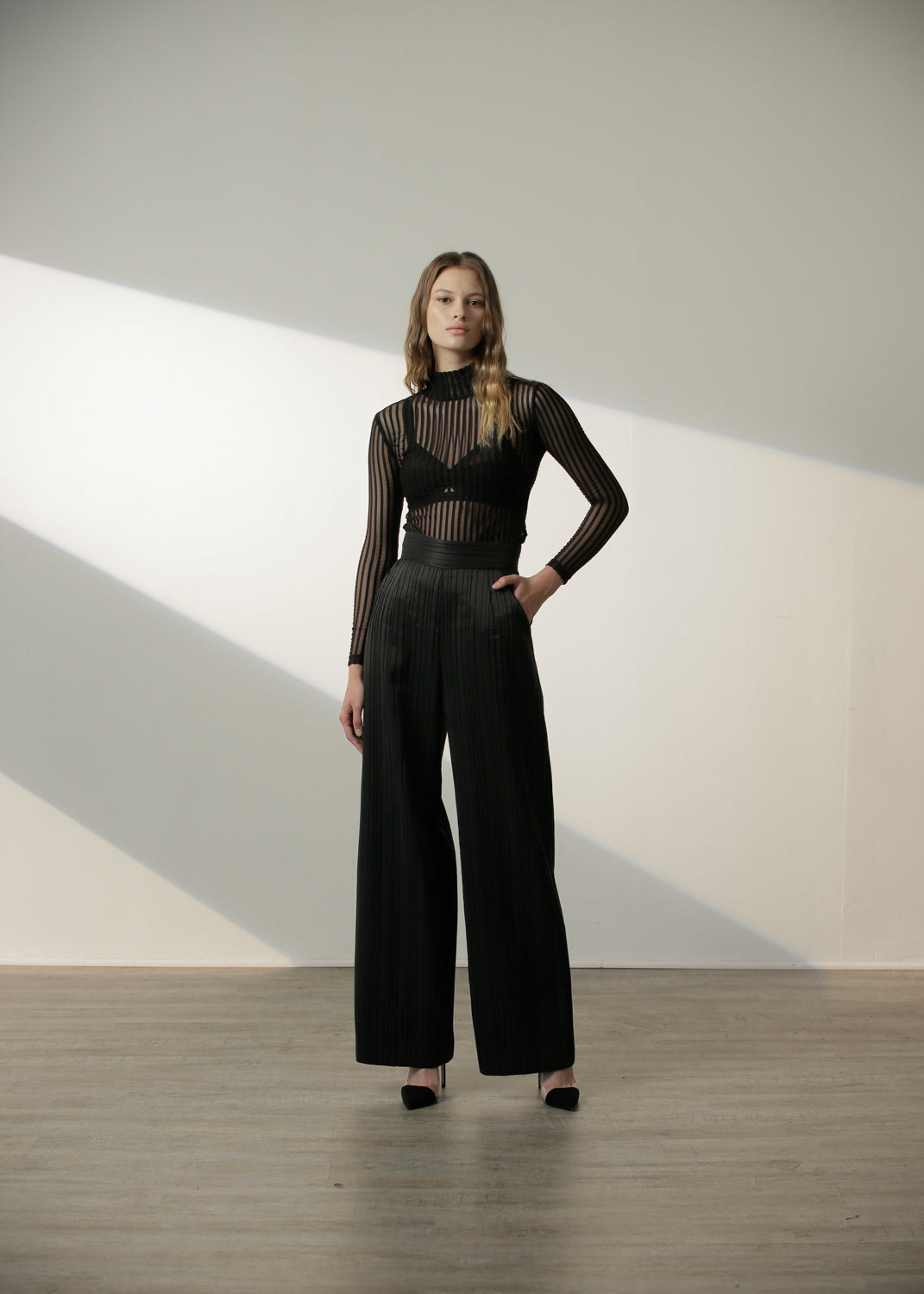 Angelina Top in Black Stripe