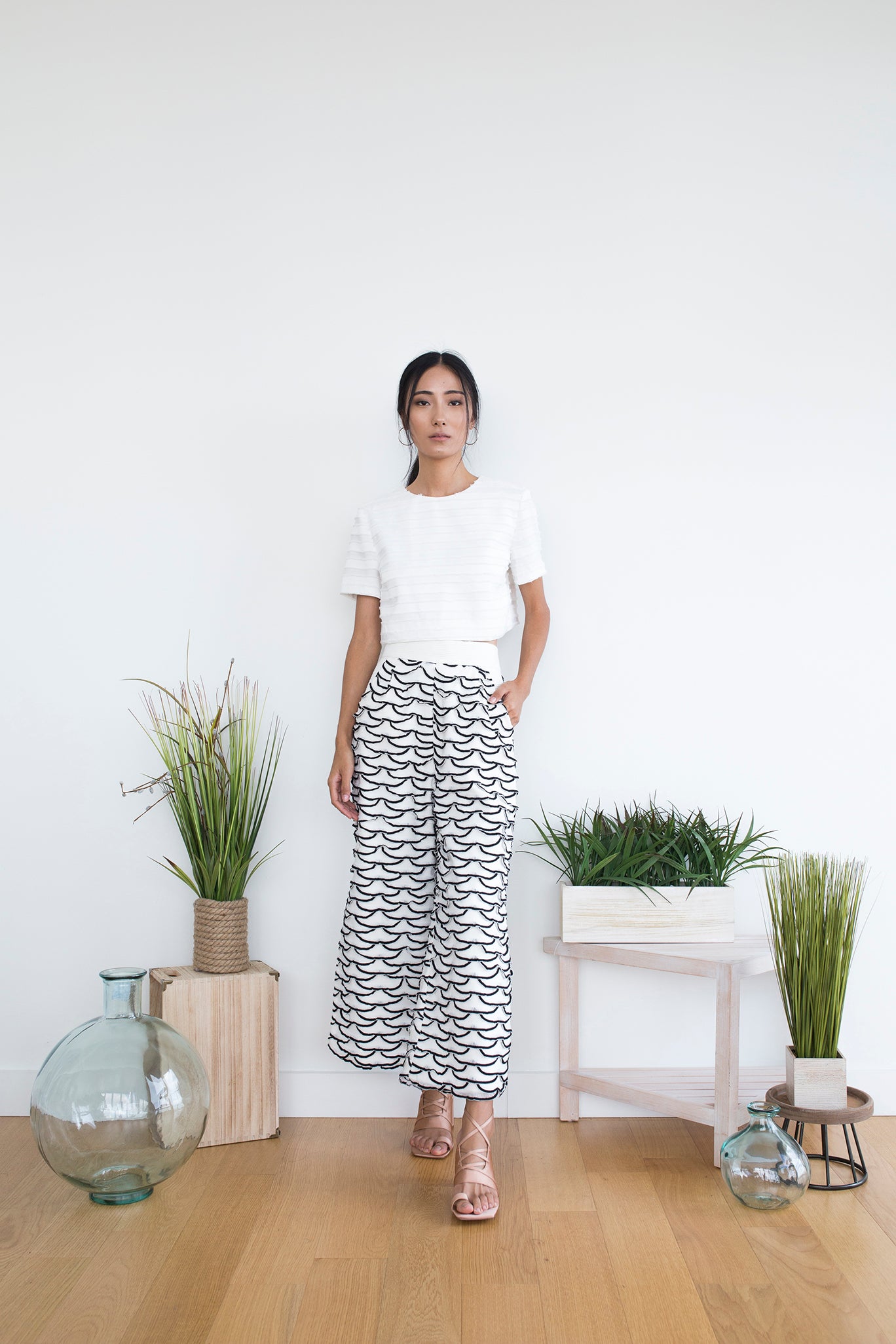Sophia Top in White Stripe
