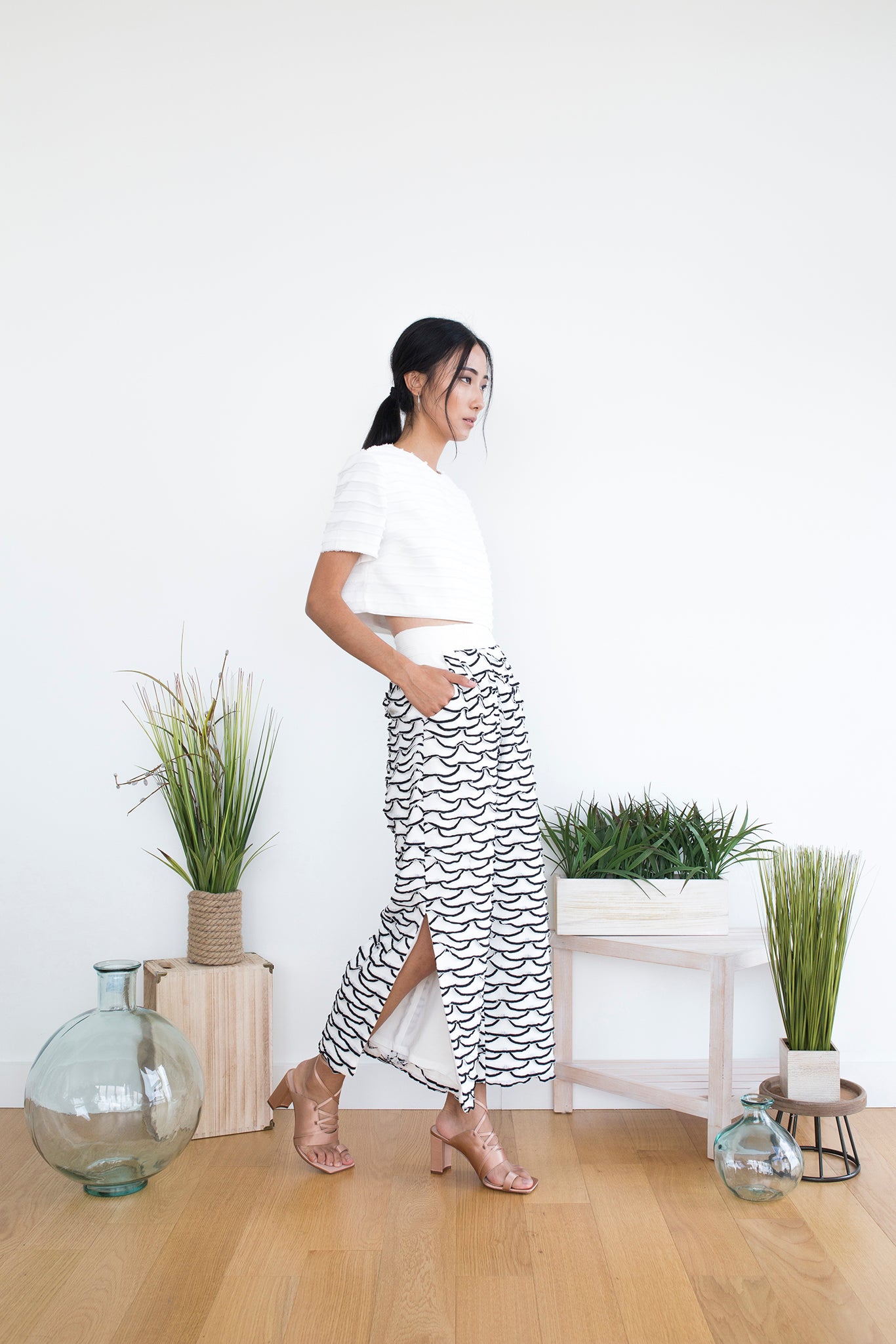 Sophia Top in White Stripe