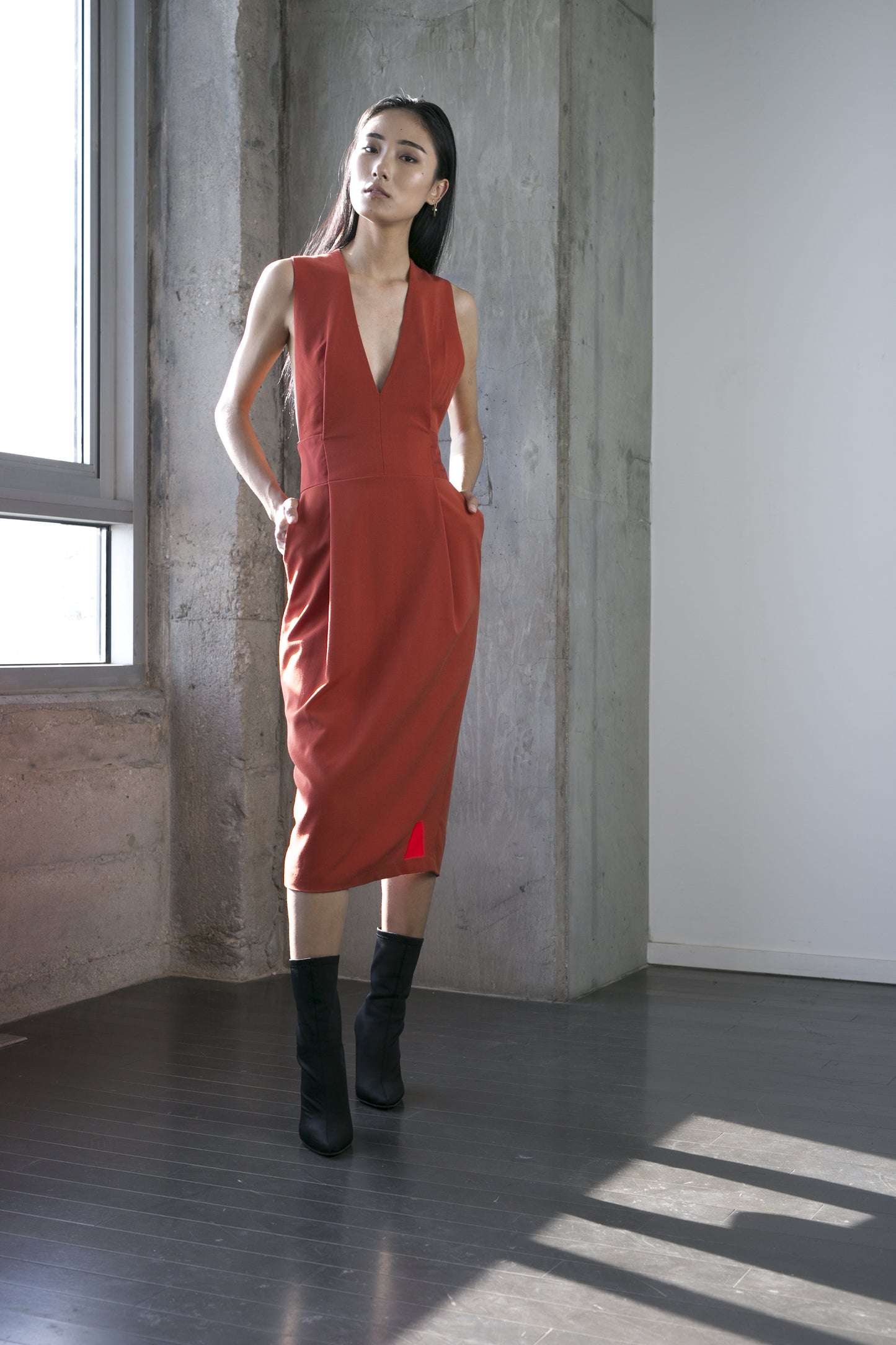 Zain Dress in Rust
