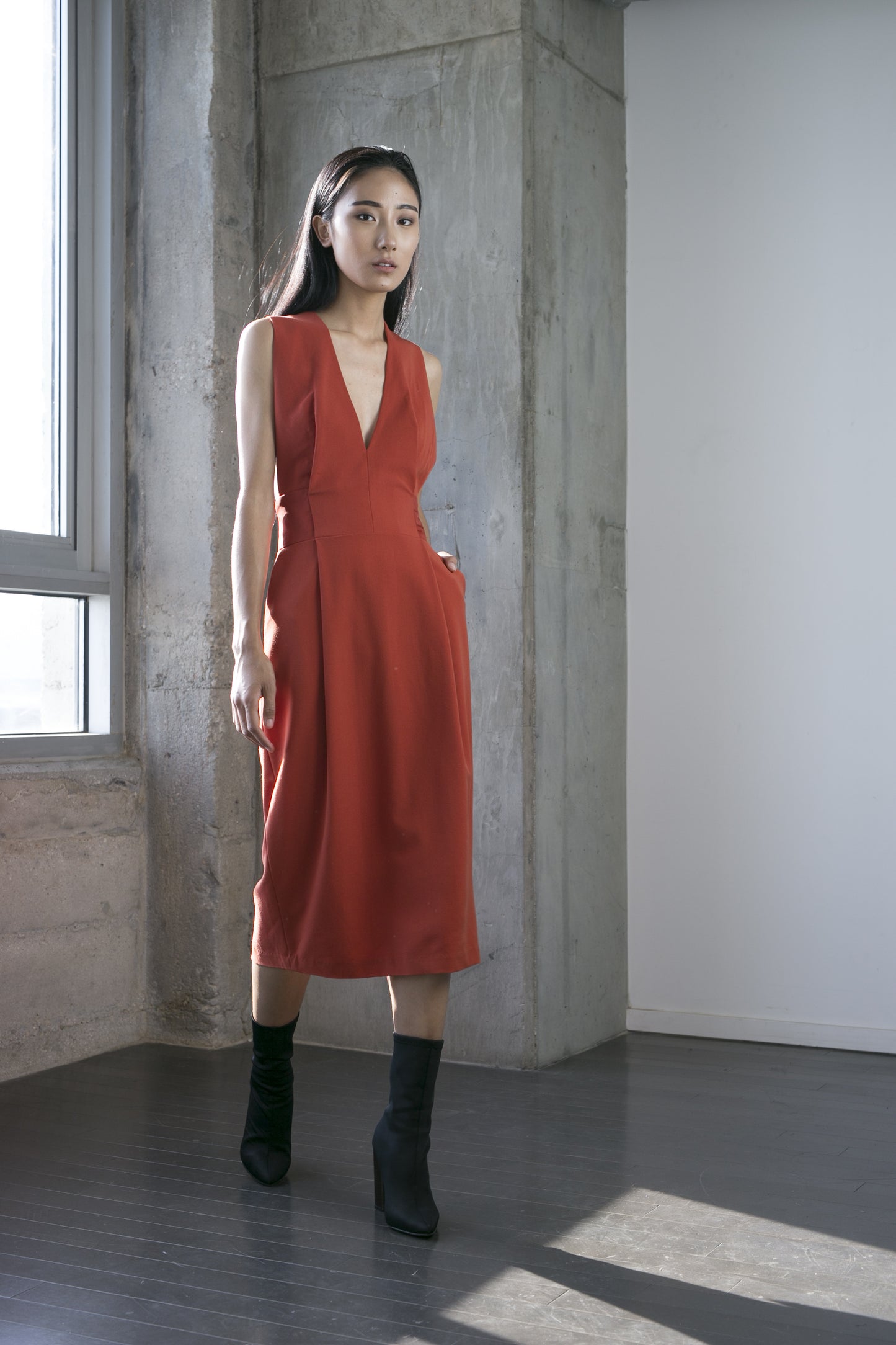 Zain Dress in Rust