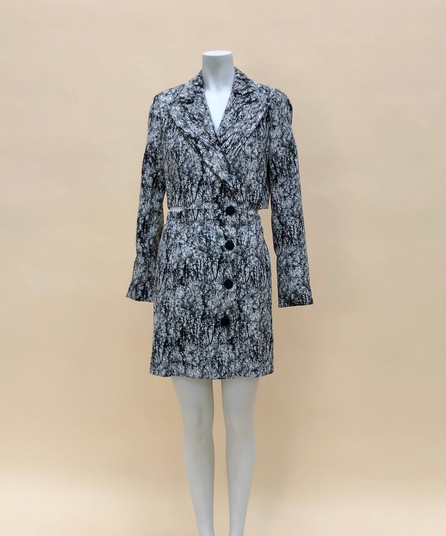 Static Print Trench Dress