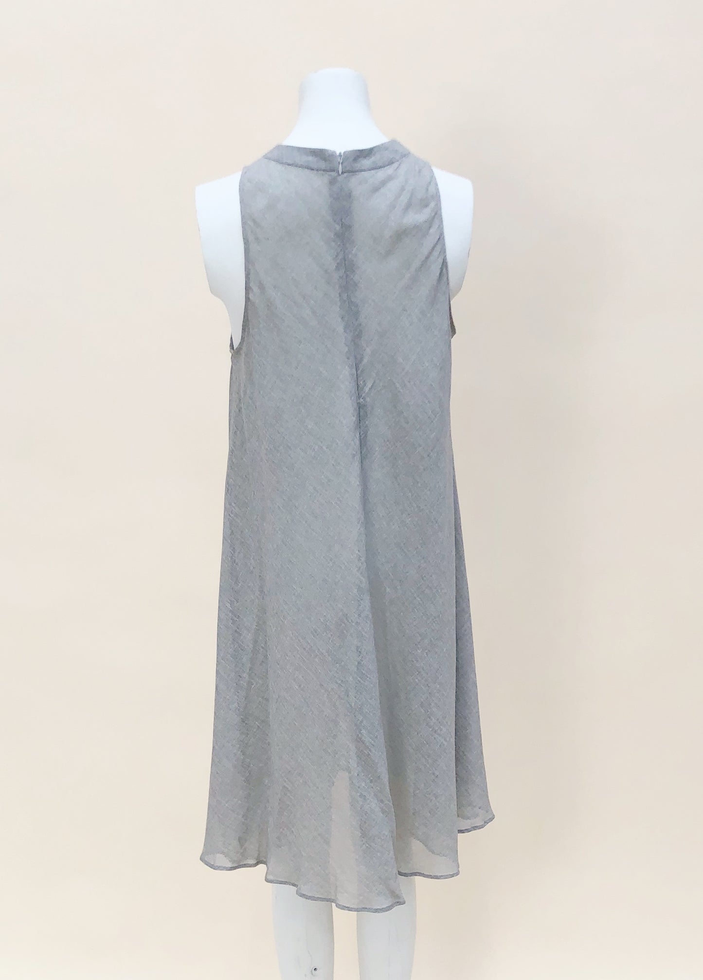 Grey Cotton Sheer Dress