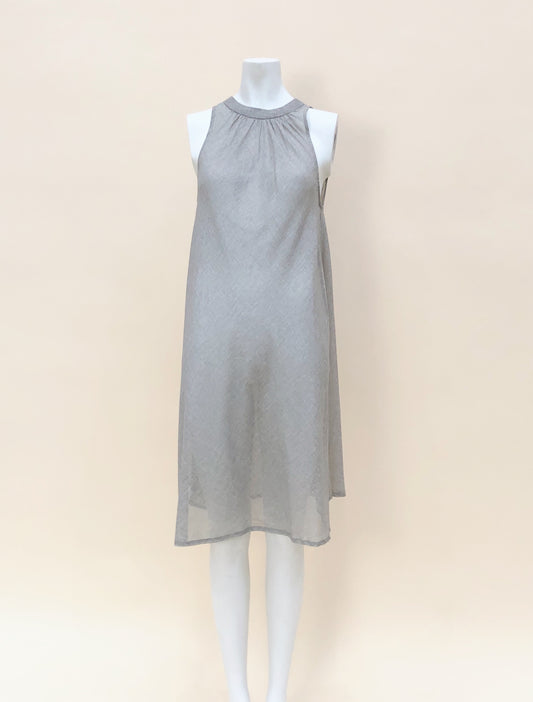 Grey Cotton Sheer Dress