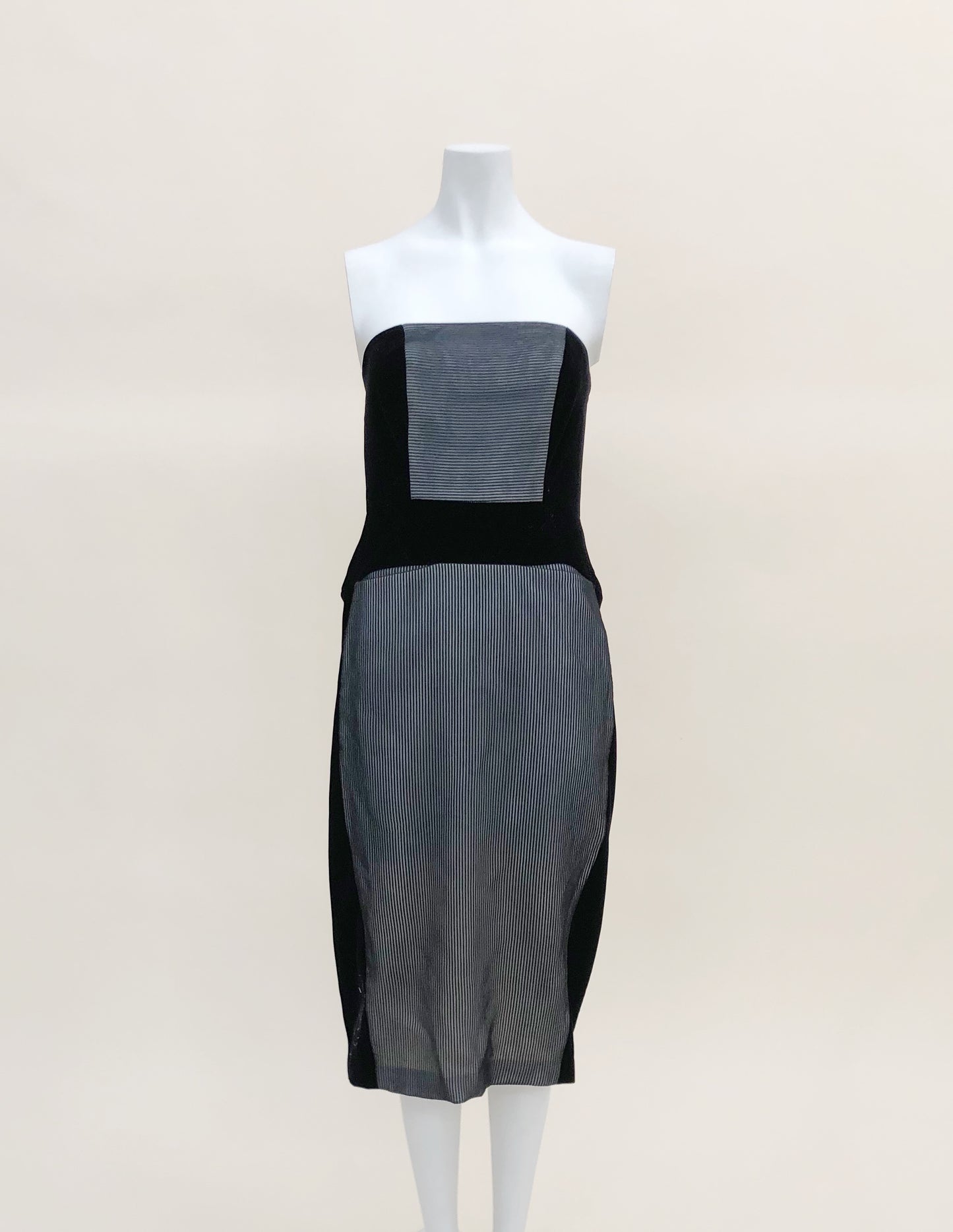 Black Strapless Panel Dress