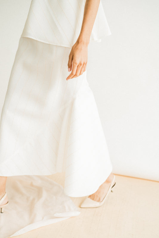 Lia Skirt in White Peach