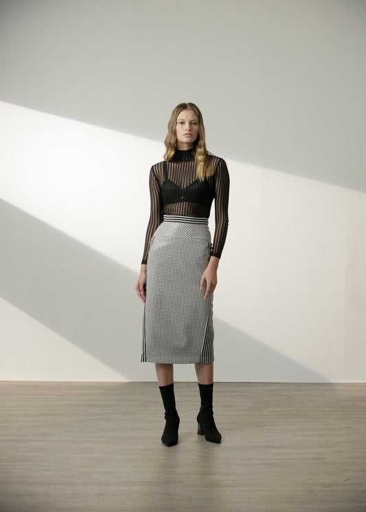 Shayda Skirt in Black Gingham