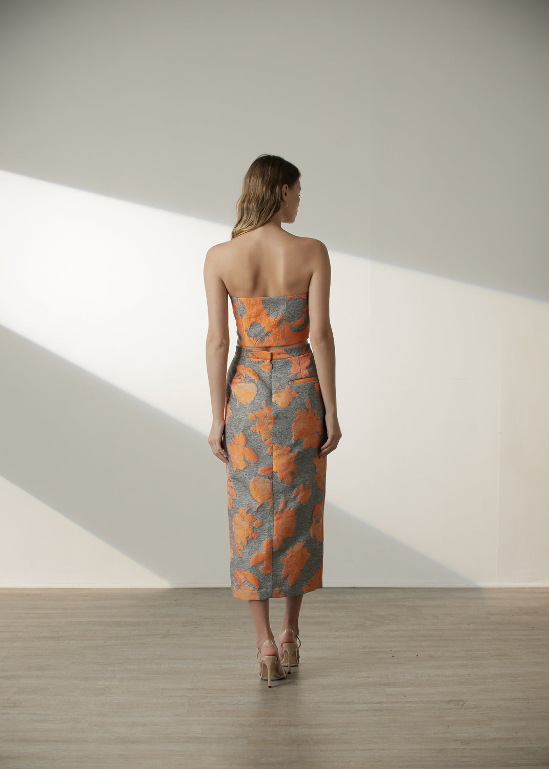Mary Skirt in Orange Floral