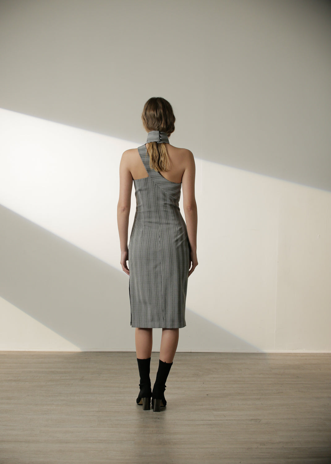 Olga Dress in Grey Plaid